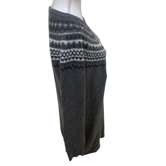 NWT Charlie Paige gray crew neck Nordic sweater dress/tunic ribbed hems medium - Picture 6 of 11